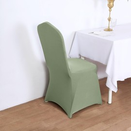 Tableclothsfactory Eucalyptus Sage Green Stretchy Spandex Fitted Banquet Chair Cover Dinning Event Slipcover for Wedding Party Banquet Catering