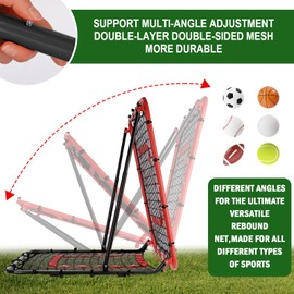 BaseGoal Baseball and Softball Rebounder Net,Baseball Rebounder,Volleyball Rebounder,Pitch Back Net,Multi-Sport Training Rebound Screen,with Pitching Target,Easy Adjustable Angles