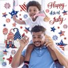 Whaline 6 Sheets Patriotic Window Clings Happy 4th of July