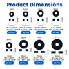 ZIUZI 160 Pcs Flat Rubber Washers Assortment Kit, 10/10.5/12/16/18/20/25/30mm Black