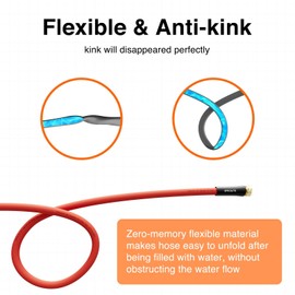 SPECILITE Hot/Cold Water Hose 3/4" x 75 ft,Heavy Duty Red Garden Hose -50℉ to 190℉,Flexible & Lightweight Rubber Hoses With 3/4" Brass Fittings for Yard,Outdoor,Farm