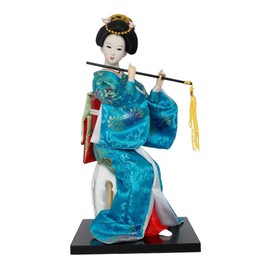 IEUDNS 12inch Japanese Geisha Ethnic Japanese Geisha Dolls Oriental Ancient Kabuki Girl Statue Kimono Dolls for Tabletop Home Decor, Red