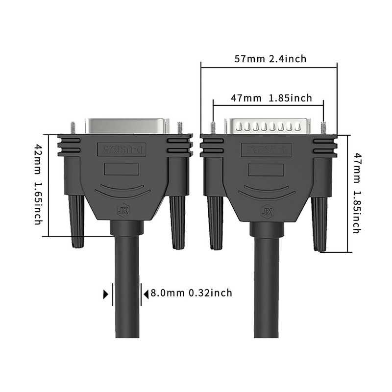 JUXINICE DB25 Male to Female Cable - 6FT, Double-Shielded with