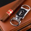 KEENSUN Zinc Alloy V-Cut Cigar Cutter (Silver and Black CNC