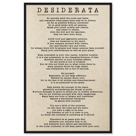 The Oliver Gal Artist Co. Typography Wall Art Canvas Prints Inspirational Quotes and Sayings Desiderata Parchment Home Décor, 10" x 15", Black Floating Frame
