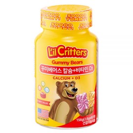 Lil Critters Kumi Bears Calcium + Vitamin D3, 60 tablets, 1 piece 60 tablets × 1 piece / 릴크리터스 꾸미베어스 칼슘+비타민D3, 60정, 1개 60정 × 1개