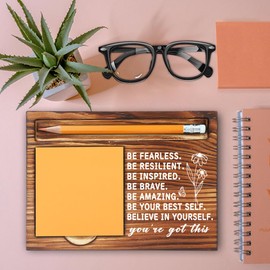Inspirational Job Promotion Gifts for Women, Believe in Yourself You Got This, Affirmation Gift for Coworker Employee Nurse Friend, Mental Health Office Home Self-Stick Note Pad Holders-LBB01