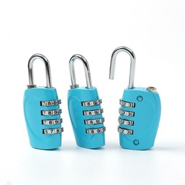 Number Lock 4-Digit Combination Padlock, 3-Pack (Blue) Luggage Lock 12ea