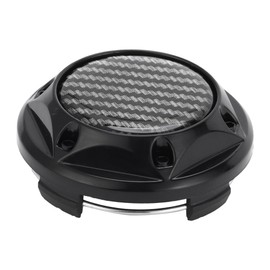 RATCHROLL 1 Pc Universal Wheel Center Caps Hub Caps Rim Center Caps OD: 68mm / 2.68" Black Plastic for Ford for Chevy with Black Carbon Fiber Pattern Sticker
