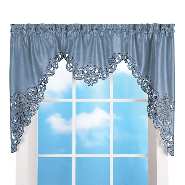 Collections Etc Elegant Cut Out and Embroidered Scroll Window Valance