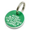 Deeply Engraved Green Plastic 21mm Circular Dog tag