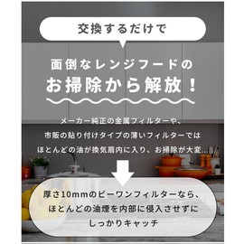 G0 Ventilation Fan Filter, Range Hood, Filter (78.7 x 10.6 inches (200 x 270 Others), 12 Pieces, Extra Thick, 0.4 inches (1 cm), Ventilation Fan Cover, Dedicated Frame, Flame Retardant