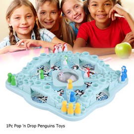 SUPYINI Penguins Board Game, Pop 'n Drop Penguins Toy, Kids Table Game with 16 Colored Penguins, Kids Desktop Dice Board Competition Family Interaction Game