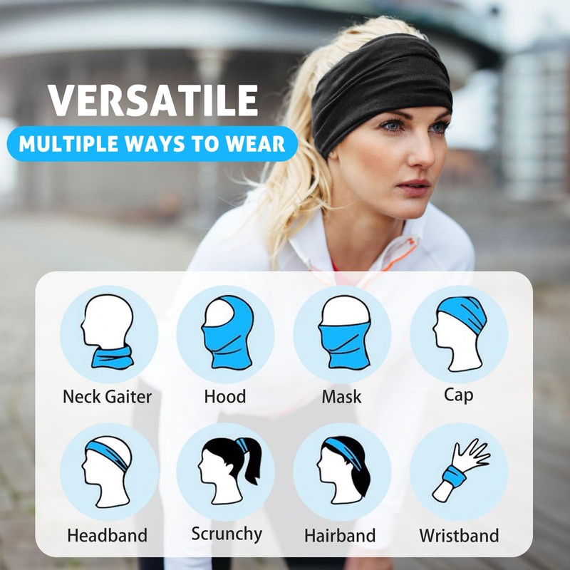 kilofly 6/8 pc Multi-purpose Seamless Headwear Bandanas Mixed Set Value