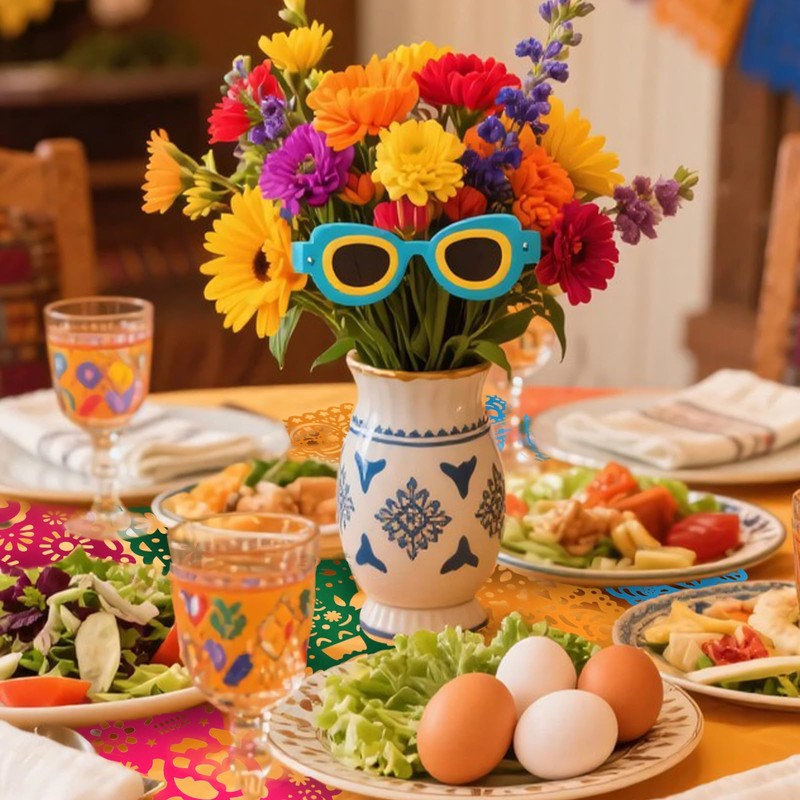 Norbiariz 6 pcs Mexican Table Runners 31.5 x 11.8 Inch