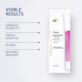 Dove Cream Serum Pro-Retinol + Firming for Elasticity and Firmness,with Collagen Peptides, Niacinamide and Antioxidants, 8 oz