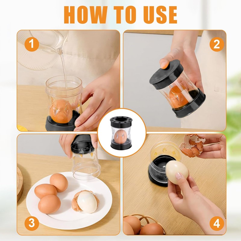 Zernblend Egg Slicer, Black Egg Opener, Egg Separator, Egg Peeler,
