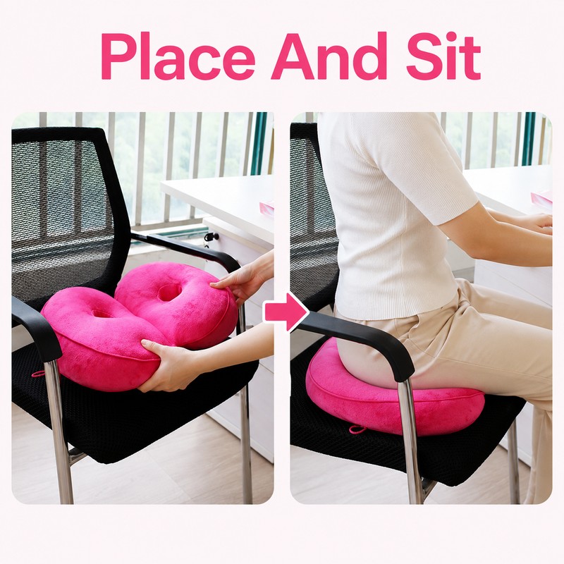 Dual Comfort Memory Foam Seat Cushion – Double Hollow Pelvic