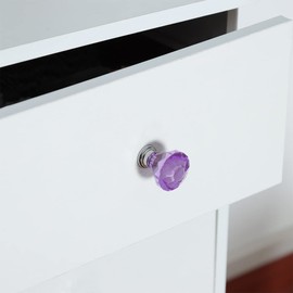 HomeSoGood 10 PCS Crystal Dresser Knobs,30mm Wardrobe Pull Handle, Clear Crystal Drawer Pull Handle with Screw, Furniture Fitting