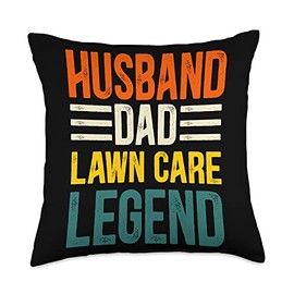Husband Dad Lawn Care Legend Dad Lawn Mower Throw Pillow