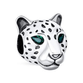 Face Jungle Zoo Fox Koala Panda Jaguar Panther Teddy Bear Charm Bead For Tween Women .925 Sterling Silver Fits European Bracelet, Pearl Sterling Silver Pearl, Cubic Zirconia
