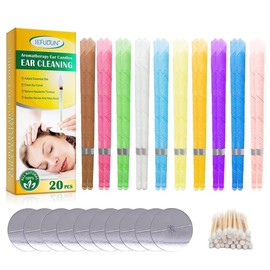 Beeswax Ear Candles 20pcs/Box, 10 Colors, Ear Wax Removal & Softening Tool, Gentle Ear Canal Cleaner, Stress Relief & Relaxation Aid