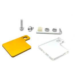 ASATERU APT5G3 Self-Responsibility Sticker Plates, 2 Pieces (Clear 0.2 inch (5 mm) Thickness + Gold Anodized 0.1 inch (3 mm) Thick) Motorcycle License Plate Below 4.9 fl oz (126 cc)