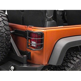 Redrock 4x4 Wrap-Around Tail Light Guards; Textured Black Compatible with 07-18 Jeep Wrangler JK