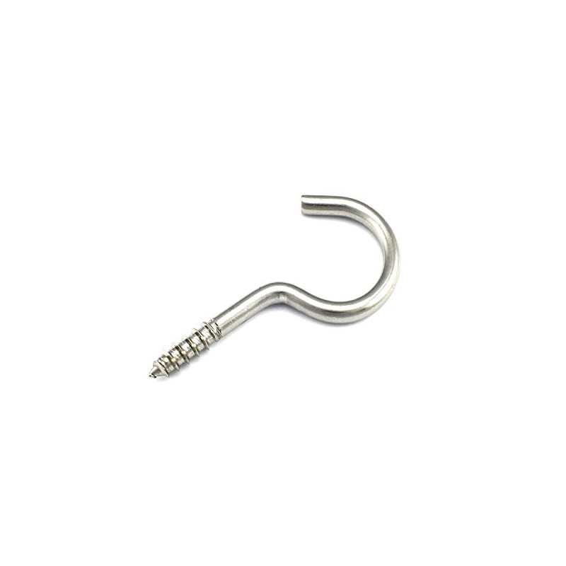 2 screw-in Hooks 3.5 x 60 mm Stainless Steel Eye