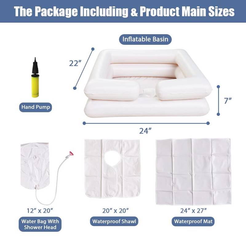GBH-MED Bedside Inflatable Shampoo Basin Set - Bedridden Hair Washing