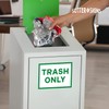 Trash Only Signs, Self Adhesive Weatherproof Vinyl Stickers, White/Green, 7"