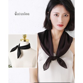 Solid Color Neck Scarf For Women Square Satin Head Scarves headband Bandanas 23.6× 23.6 inches-1