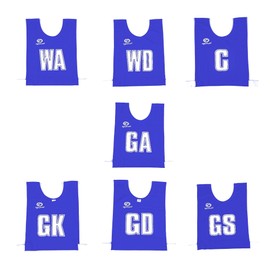 Optimum Mesh Netball Training Bibs -Perfect for Netball, Football, Rugby - Juniour Size. Pack of 7, Blue