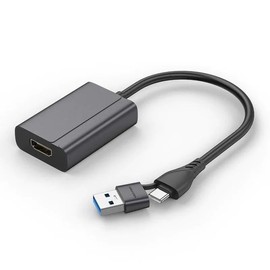 Adapter - USB A USB-C to HDMI Adapter with 4K Connector, Compact and Lightweight, Ideal for Transferring Audio and Video. Durable Material