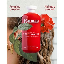 Kamusa Acondicionador para Cabello de Marula | Sin Sulfatos y Parabenos | Suaviza, Nutre y Repara | 500 ml