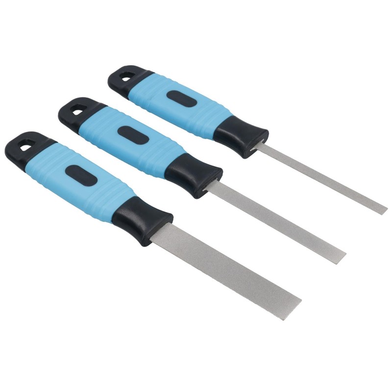 Flexible Diamond Coated Thin Type Files Soft Grip Handles 3pc