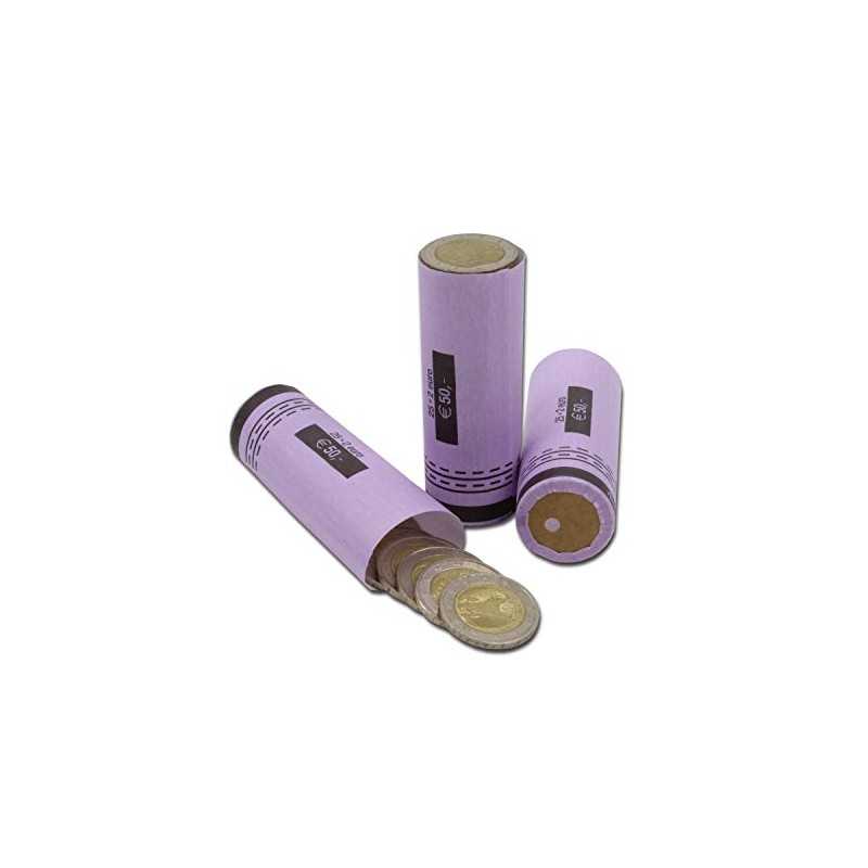 effektivo Paper Coin Tubes for 2 Euro Coins Pack of