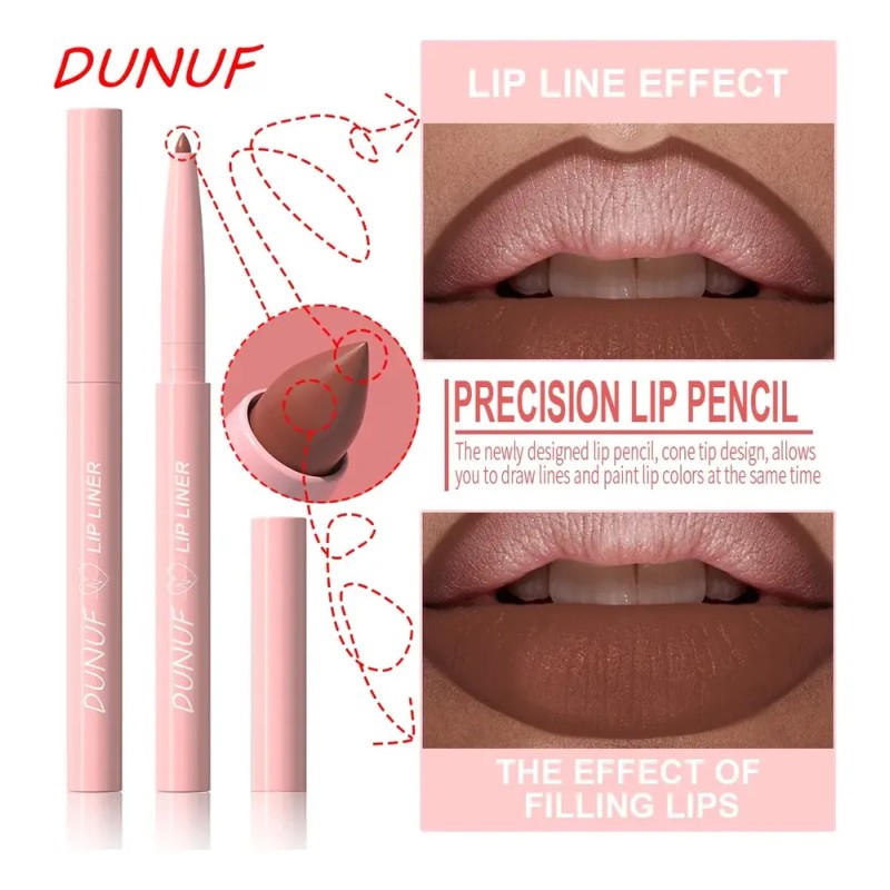 Set 12 Delineadores Labiales Mate Dunuf Retráctiles 01