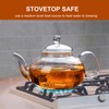 Glass Teapot Stovetop Safe, Heat-Resistant Clear Teapot with Removable glass