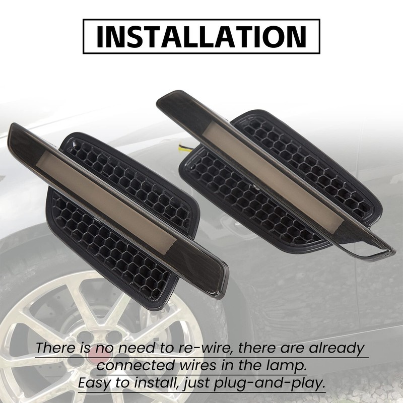 ECOTRIC Front Fender Side Marker Lights Compatible with 2008 2009