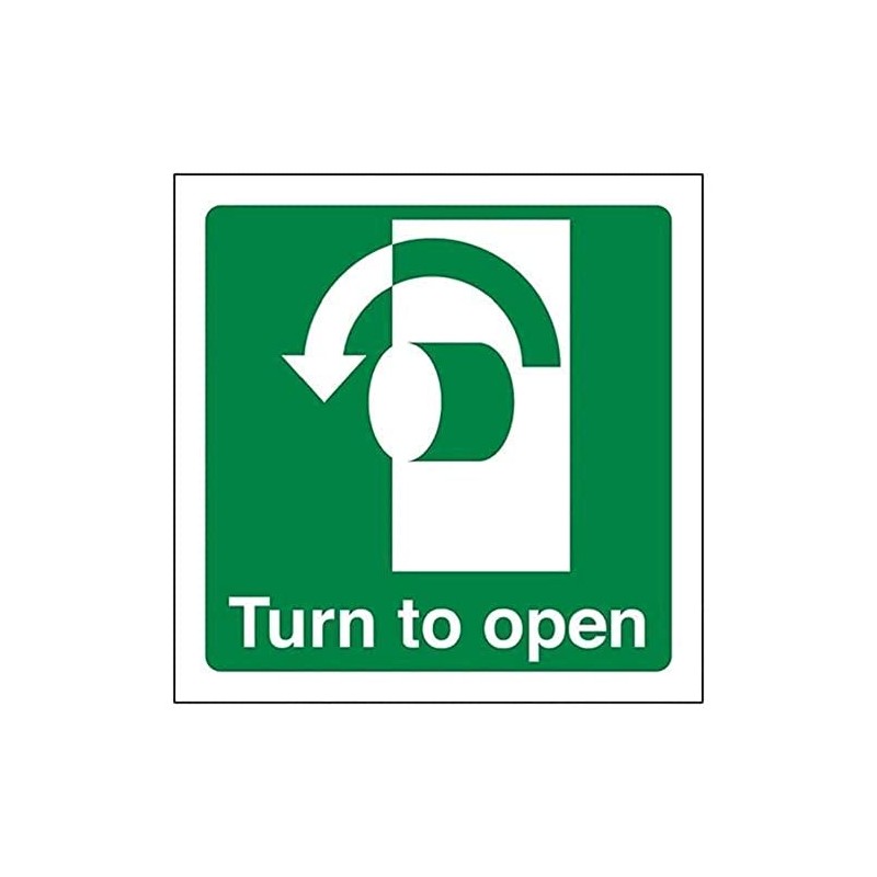 V Safety 22017AF-R Turn To Open (Anti-Clockwise) Sign - Square