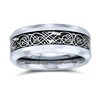 Bling Jewelry Celtic Dragon Wide Wedding Band Ring Black Inlay