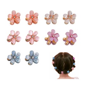 TSUCIA Hair Clips, Mini Flowers, Hair Claws, Bangs, Hair Styling Supplies, Cute, Hair Clips, Hairpins, Kids, Adults, Cute, Wedding, Party, Birthday, Hair Accessories, Set of 10 (Colorful B)
