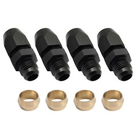 SecosAutoparts 4 Pcs 6AN Male to 3/8" Tube Hardline Fuel Line Fitting Adapter Tubing Compression