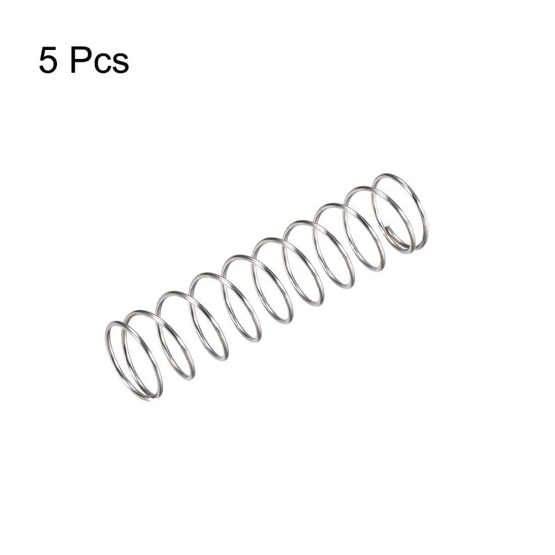 TA-VIGOR 5Pcs Compressed Spring, 15mm OD,1mm Wire Size, 60mm Free