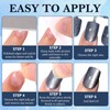 Bellelfin Cat Eye Press On Nails Short Square Fake Nails
