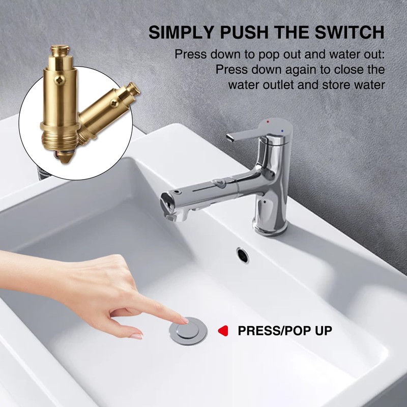Bettinay 3PCS Pop Up Sink Plug Replacement, Universal Fit Pop