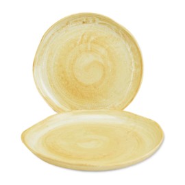 roro Ceramic Stoneware Organic Style 7 Inch Brown Sandwich and Dinner Plates, Set of 2