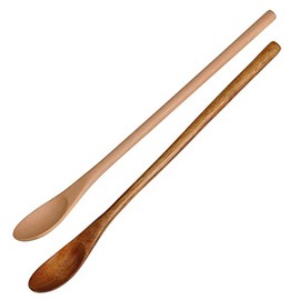 2 Pcs Vintage Long Handcrafted Wooden Coffee Spoon Coffee Stirrers Espresso Spoon
