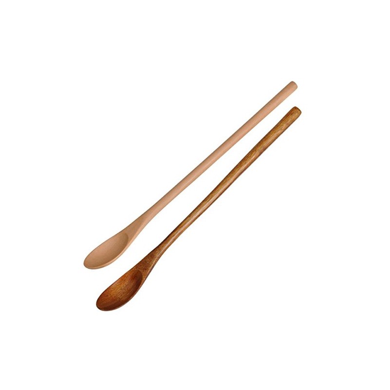 2 Pcs Vintage Long Handcrafted Wooden Coffee Spoon Coffee Stirrers